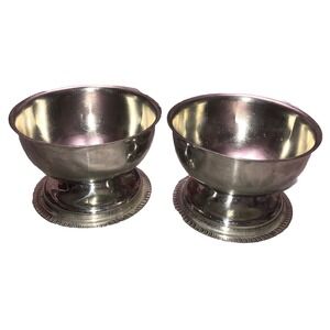 Vintage LION GENERAL 18/8 Footed‎ Stainless Steel Bowl # 1699 Japan Set Of 2